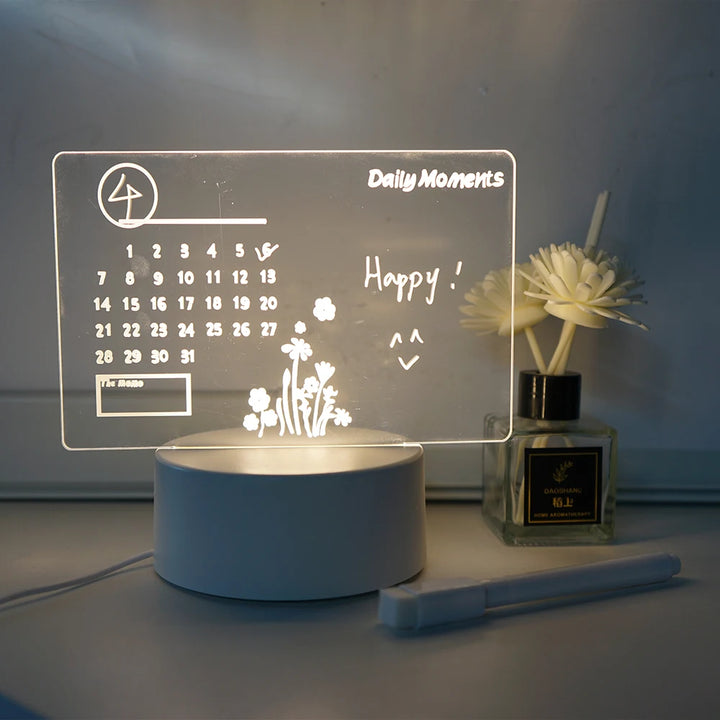 Rechargeable Note Board Night Light – Stylish & Functional