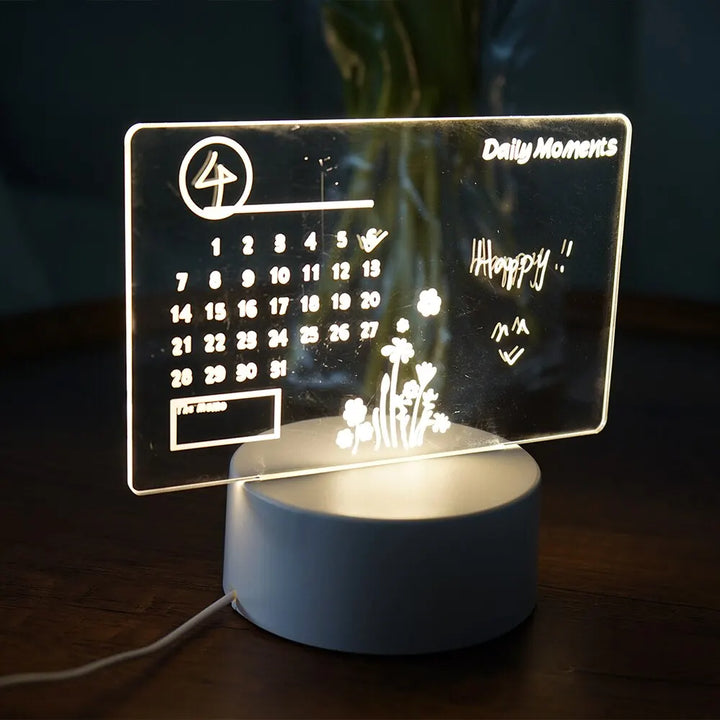 Rechargeable Note Board Night Light – Stylish & Functional