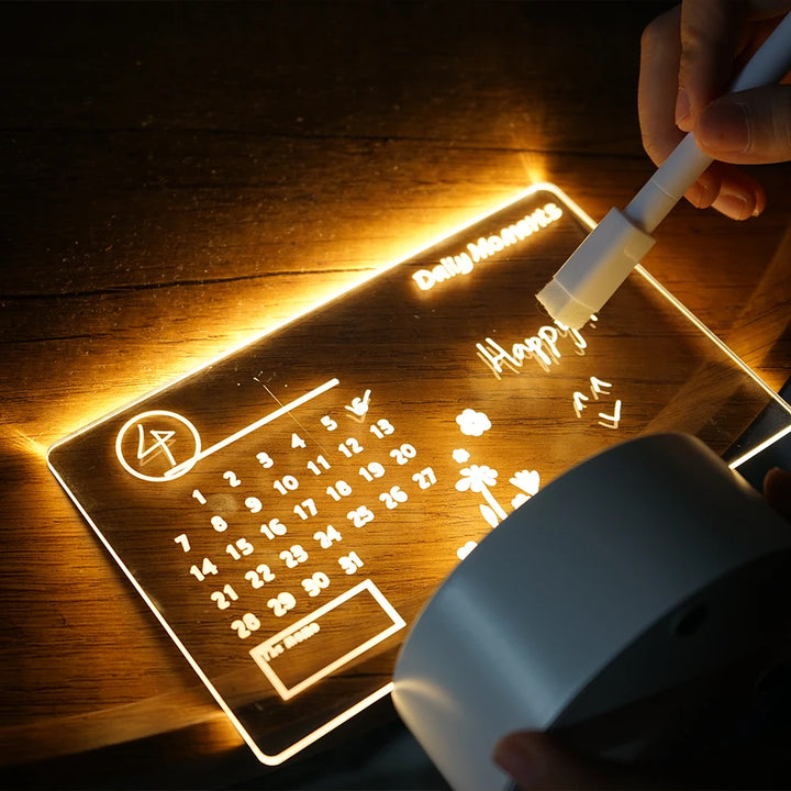 Rechargeable Note Board Night Light – Stylish & Functional