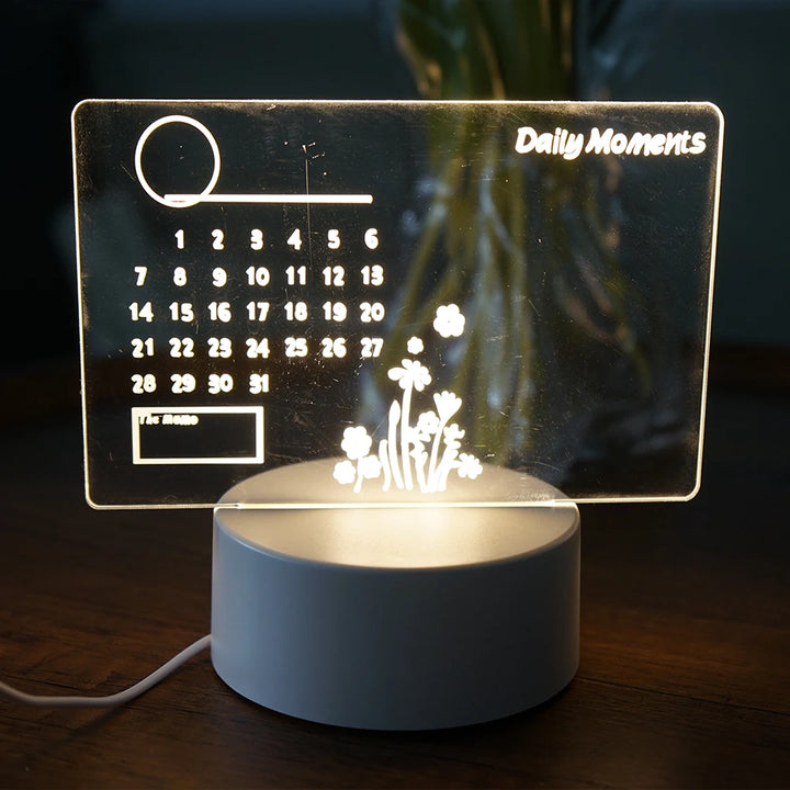 Rechargeable Note Board Night Light – Stylish & Functional