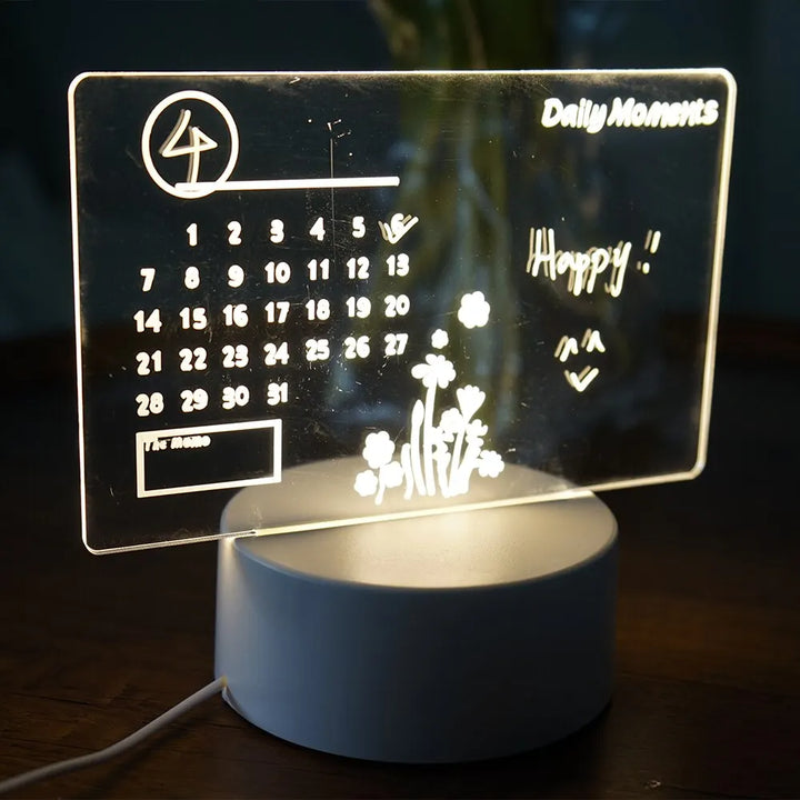 Rechargeable Note Board Night Light – Stylish & Functional